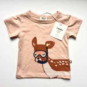 Oeuf • NWT light pink t shirt bambi with snorkel